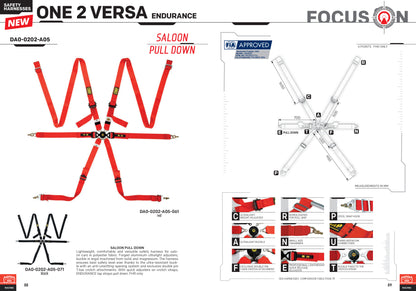 OMP Safety Harness Belts ONE 2" Versa Red for Endurance Racing FIA Motorsport