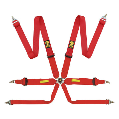 OMP Racing Harness TECNICA 3" Pull Up Safety Belts 6-Point FHR FIA 8853-2016
