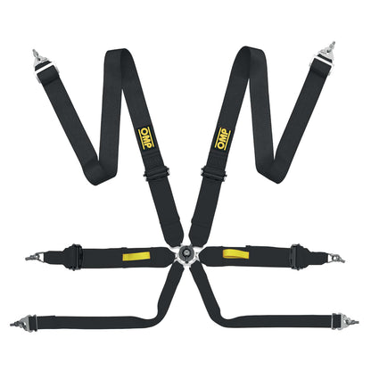 OMP Racing Harness TECNICA 3" Pull Up Safety Belts 6-Point FHR FIA 8853-2016