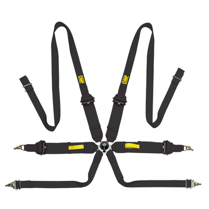 OMP Racing Harness TECNICA 3+2" Pull Up Safety Belts 6-Point FHR FIA 8853-2016