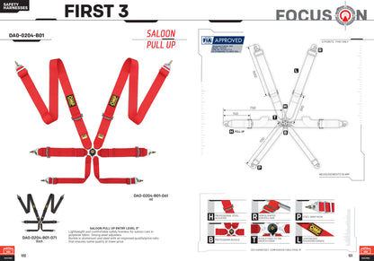 DA0204E HARNAIS DE SÉCURITÉ DE COURSE OMP FIRST 3" NIVEAU D'ENTRÉE HOMOLOGUÉ FIA 8853-2016