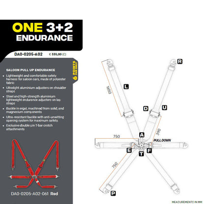 OMP Racing Harness ONE 3+2 ENDURANCE 6-Point Safety Belts Pull Down FHR FIA 8853