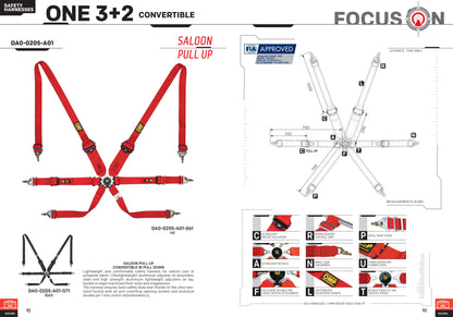 DA0205HSL HARNAIS DE SÉCURITÉ OMP RACING CEINTURES 6 POINTS BERLINE FHR UNIQUEMENT FIA 8853-2016