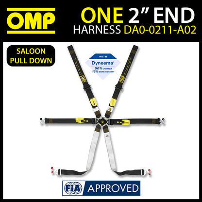 OMP Racing Harness ONE 2" Endurance Pull Down Safety Belts 6-Point FHR FIA 8853