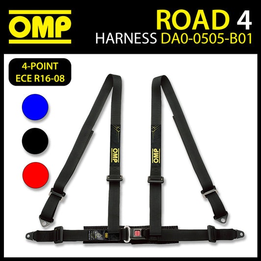 DA0-0505 OMP ROAD 4 Safety Harness 4-Point Road Car Seat Belts ECE R16-08 SPEC