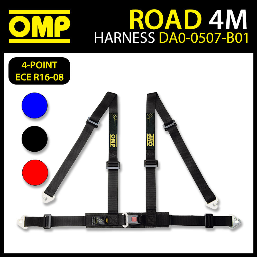 DA0-0507 OMP ROAD 4M Safety Harness 4-Point 2" Seat Belts ECE R16-08 Approved