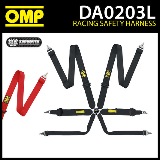 DA0203L OMP TECNICA 3" SICHERHEITSGURT 6-PUNKT RENNEN RALLYE MOTORSPORT FIA FHR