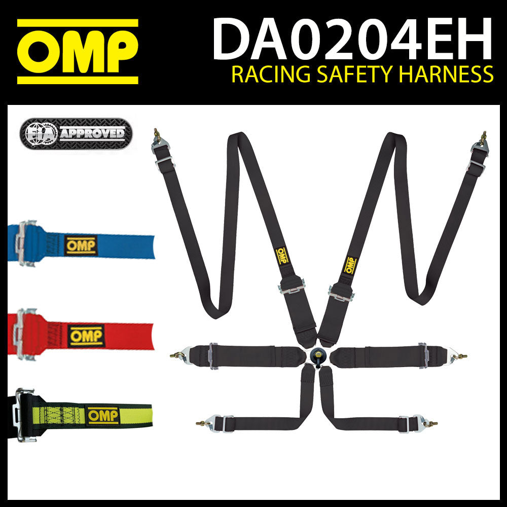 DA0204EH OMP FIRST 3"+2" RACE HARNESS 6-POINT ENTRY LEVEL FHR ONLY FIA APPROVED