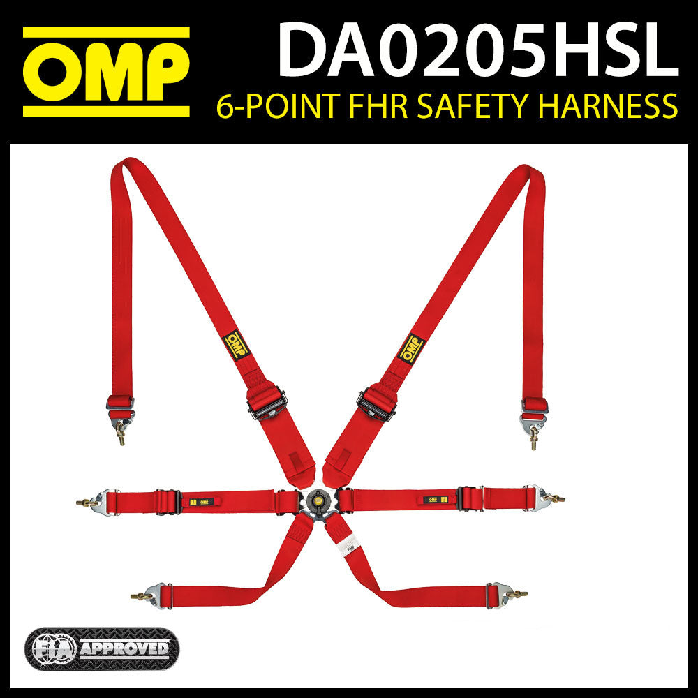 DA0205HSL HARNAIS DE SÉCURITÉ OMP RACING CEINTURES 6 POINTS BERLINE FHR UNIQUEMENT FIA 8853-2016