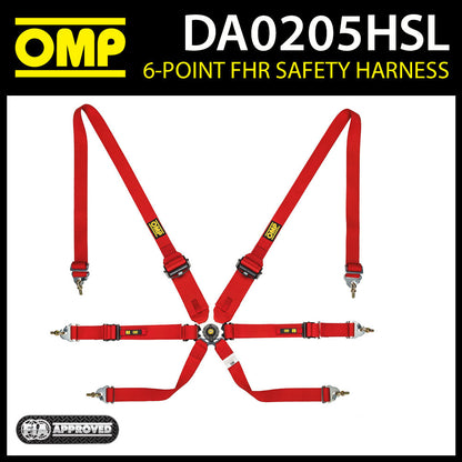 DA0205HSL HARNAIS DE SÉCURITÉ OMP RACING CEINTURES 6 POINTS BERLINE FHR UNIQUEMENT FIA 8853-2016