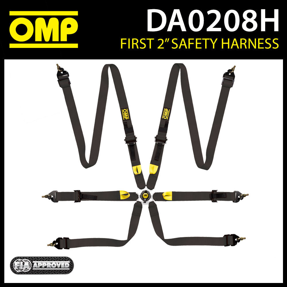 DA0208H HARNAIS OMP PREMIER 2" CEINTURES 6 POINTS RALLYE DE COURSE MOTORSPORT FIA 8853-2016