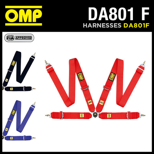 HARNAIS DE COURSE OMP 801F ADAPTÉS AUX HANS, CEINTURES 4 POINTS 3" FIA 8854/98