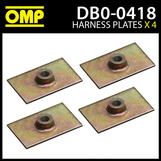 DB0-0418 OMP Racing Harness Belts Fixing Plates (Pack of 4) FIA Spec Race Rally