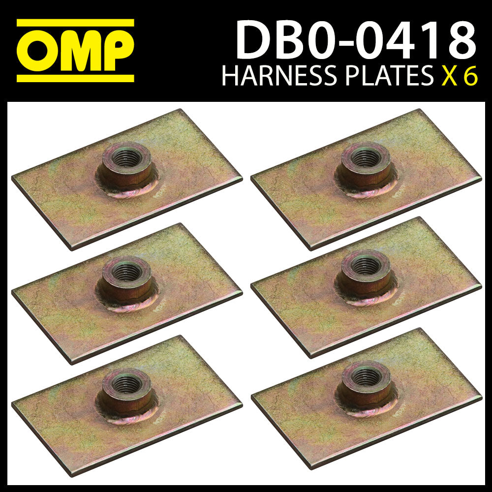 DB0-0418 OMP Racing Harness Belts Fixing Plates (Pack of 4) FIA Spec Race Rally