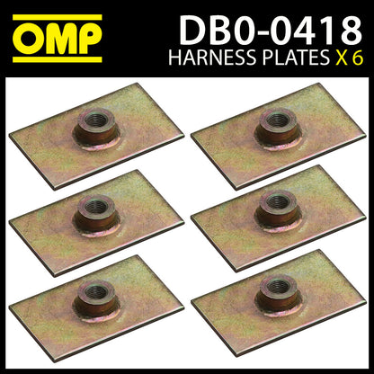DB0-0418 OMP Racing Harness Belts Fixing Plates (Pack of 4) FIA Spec Race Rally