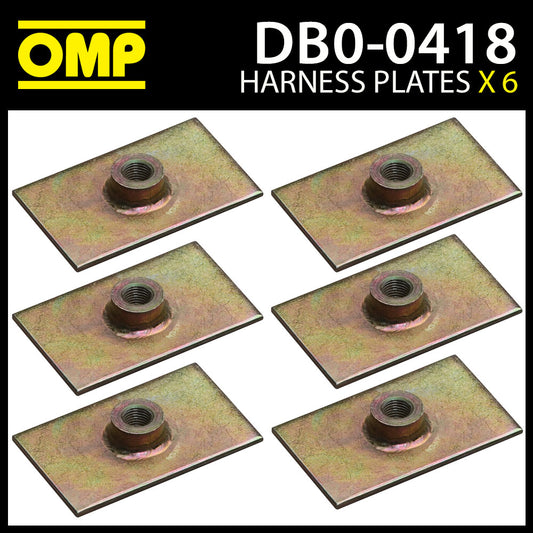 DB0-0418 OMP Racing Harness Belts Fixing Plates (Pack of 4) FIA Spec Race Rally