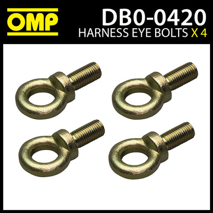 DB0-0420 OMP Racing Harness Belts Eyebolt Screws (Pack of 4) FIA Spec Race Rally