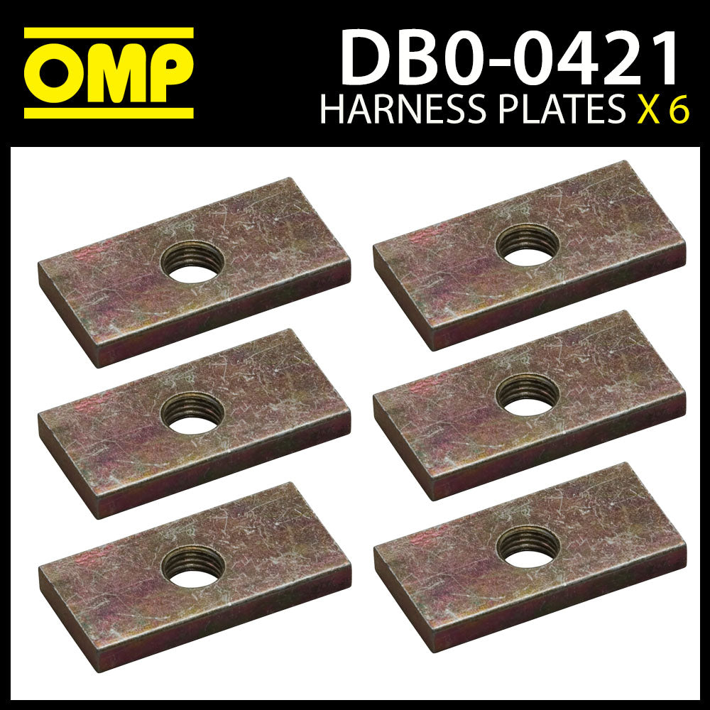 DB0-0421 OMP Racing Harness Reinforced Fixing Plates (Pack of 4) Size 50x25x6mm