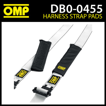 DB0-0455 OMP Racing Harness Pads 2inch Seat Belts in Nomex Fireproof Black Pair