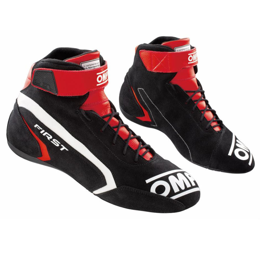 OMP First Race Boots Entry Level Model Leather Fireproof FIA 8856-2018 Approved
