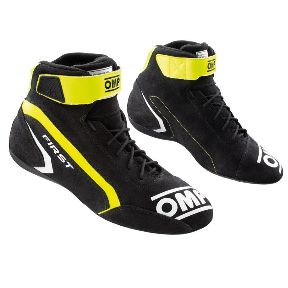 OMP First Race Boots Entry Level Model Leather Fireproof FIA 8856-2018 Approved