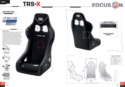 OMP Racing Bucket Seat TRS-X Entry Level Race Rally FIA 8855-1999 Approved