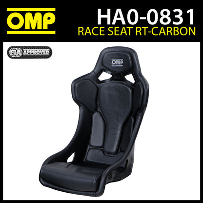 OMP RT Carbon Race Bucket Seat Ultra Lightweight Black Leather FIA 8855-1999