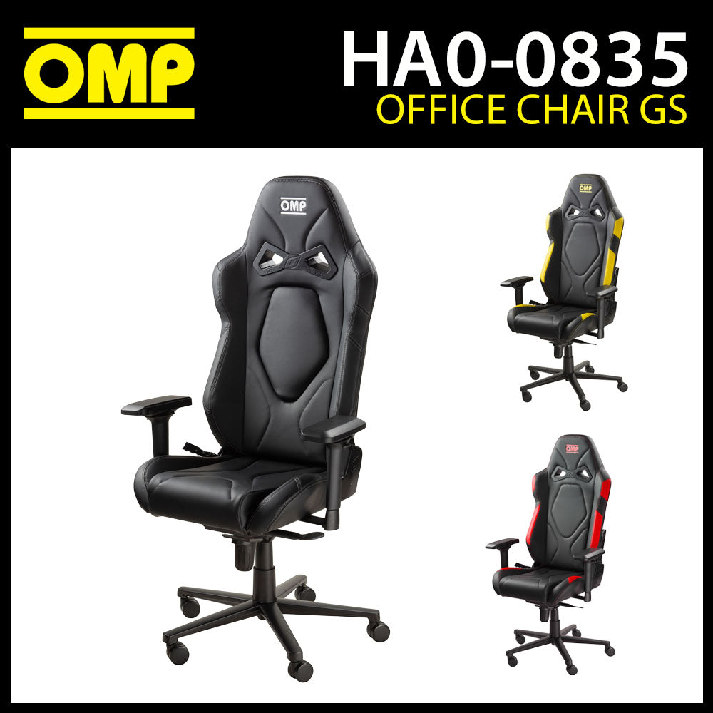 OMP GS Office Chair on Wheeled Base Gaming Seat Vinyl Fabric in 4 New Colours!