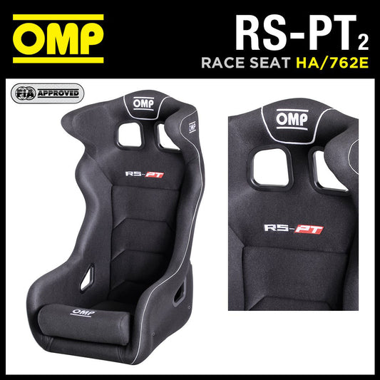 HA/762E OMP RS-PT 2 GT TOURING CAR BUCKET SEAT FIBREGLASS SHELL BLACK VELOUR