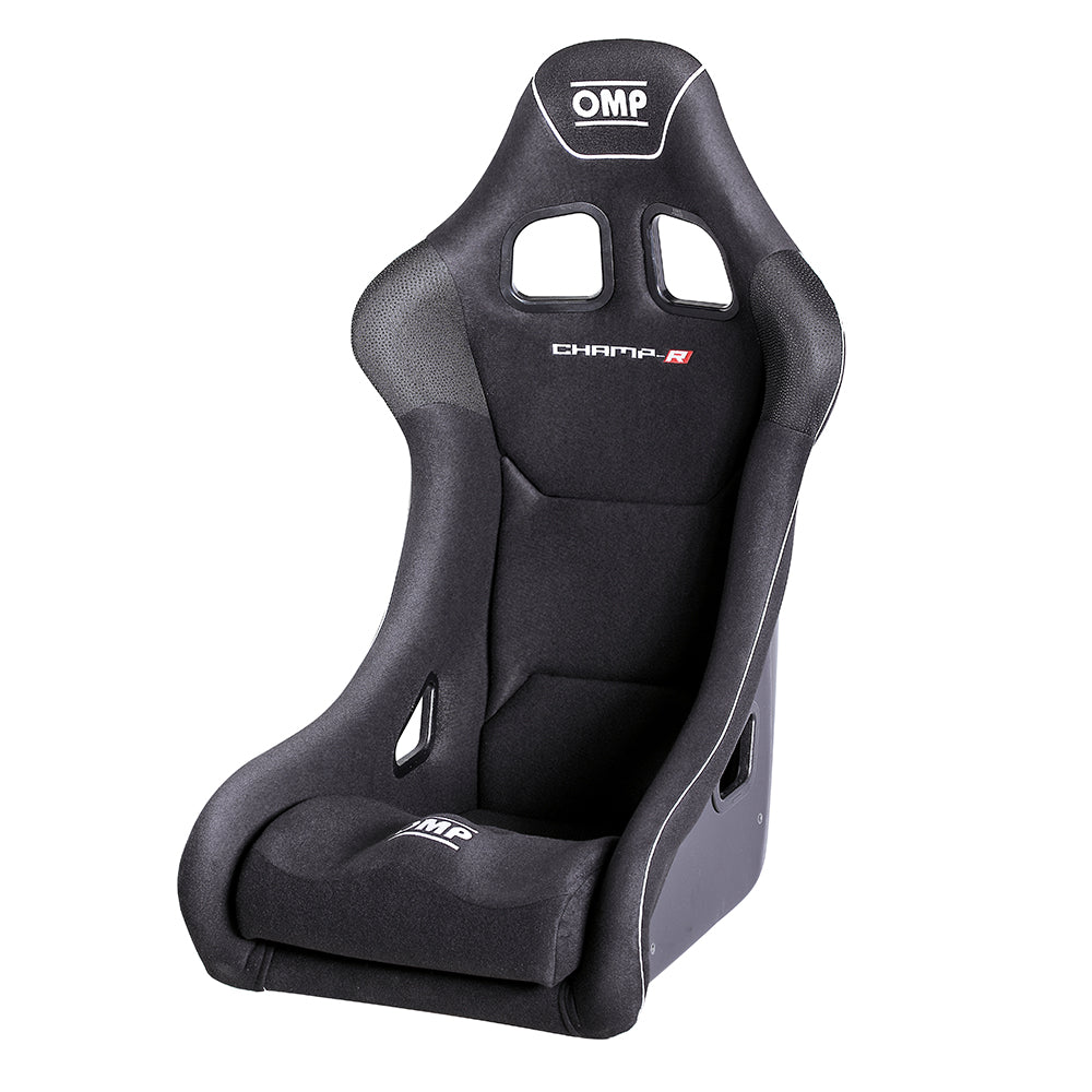 Siège de course OMP CHAMP-R HA/766E en fibre de verre avec revêtement en gel RACE RALLY VELOUR NOIR