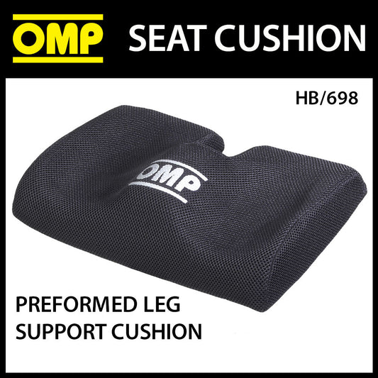 HB/698 OMP RACING SEAT PRE-FORMED LEG SUPPORT CUSHION in BLACK - UNIVERSAL FIT