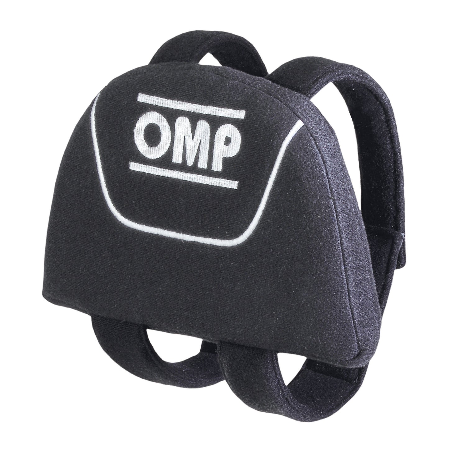 HB/699 OMP RACING SITZ KOPF/HELM STÜTZKISSEN in SCHWARZ MIT BEFESTIGUNGSGURTEN