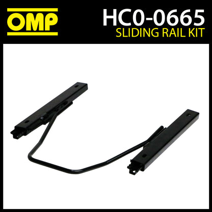 HC/665 OMP Bucket Seat Sliding Rail Kit Sliders to Move Seat Black Steel (x1)