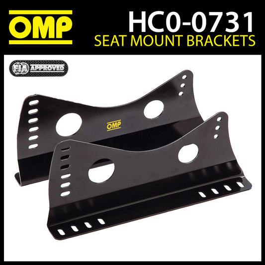 Supports latéraux de montage de siège de course OMP HC/731E en acier noir, spécifications approuvées par la FIA