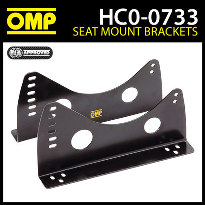 HC/733E OMP Racing Seat Side Mounts Steel Brackets Attach To Lower Subframes