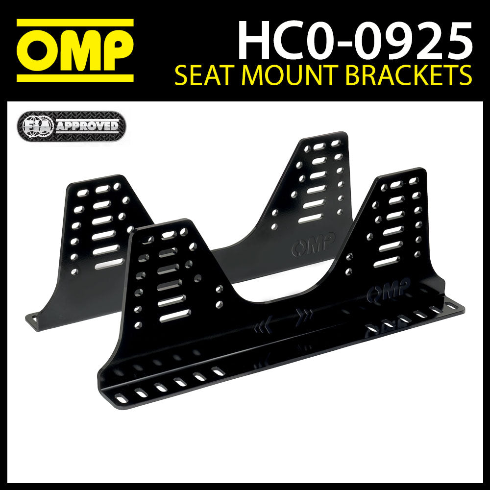 HC/925 OMP Racing Seat Brackets Side Mounts Black 6mm Aluminium FIA Approved