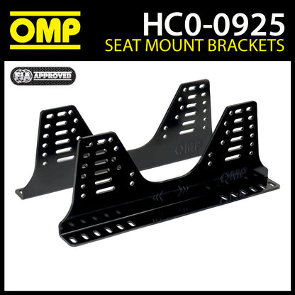 HC/925 OMP Racing Seat Brackets Side Mounts Black 6mm Aluminium FIA Approved