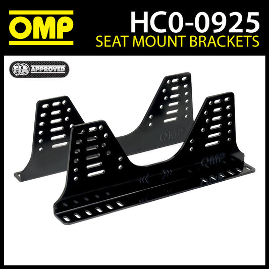 Supports de siège de course HC/925 OMP, supports latéraux, aluminium noir 6 mm, homologués FIA