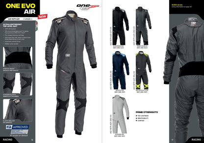 IA0-1879 OMP ONE EVO AIR Racing Driver Suit Fireproof Overalls FIA 8856-2018