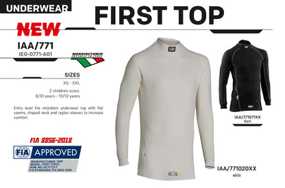 OMP First Top feuerfeste Baselayer-Unterwäsche FIA ​​Motorsport Race Rally Kart