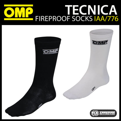 Sous-vêtements ignifuges OMP Tecnica SocKS pour sports mécaniques, courses, rallyes, homologués FIA