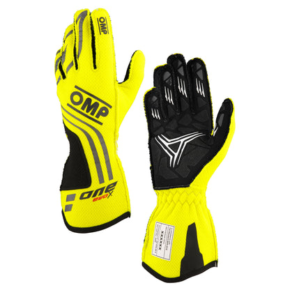 Gants de pilote de course OMP ONE EVO-X ignifuges pour rallye de course homologués FIA 8856-2018