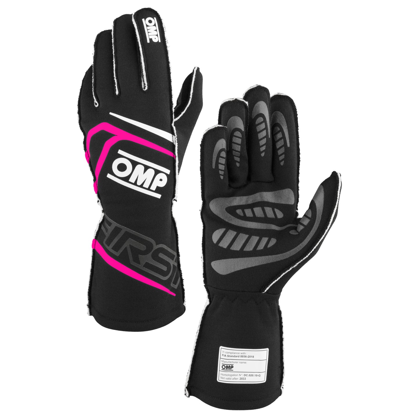 Gants de course OMP FIRST ignifuges FIA Motorsport Race Rally Track Nouveau design