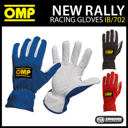 Gants de rallye OMP style court en cuir suédé pour conduite en 3 couleurs