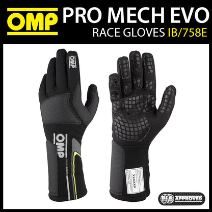 Gants de mécanicien OMP Pro ignifuges pour course de sport automobile Pitcrew approuvés FIA 8856-2018