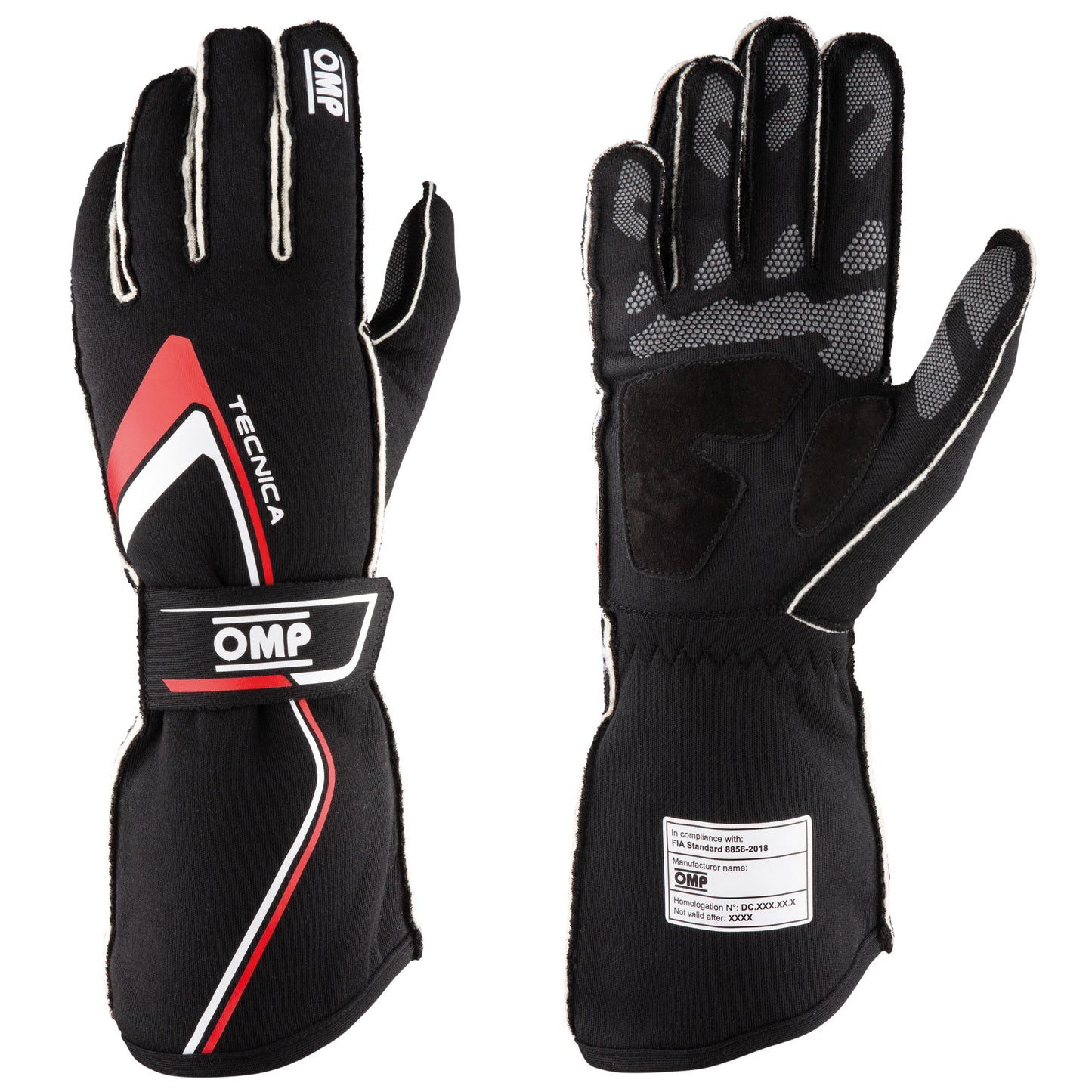 Gants de course OMP Tecnica Evo FIA 8856-2018 ignifuges pour sports mécaniques et rallye