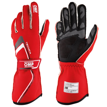 Gants de course OMP Tecnica Evo FIA 8856-2018 ignifuges pour sports mécaniques et rallye