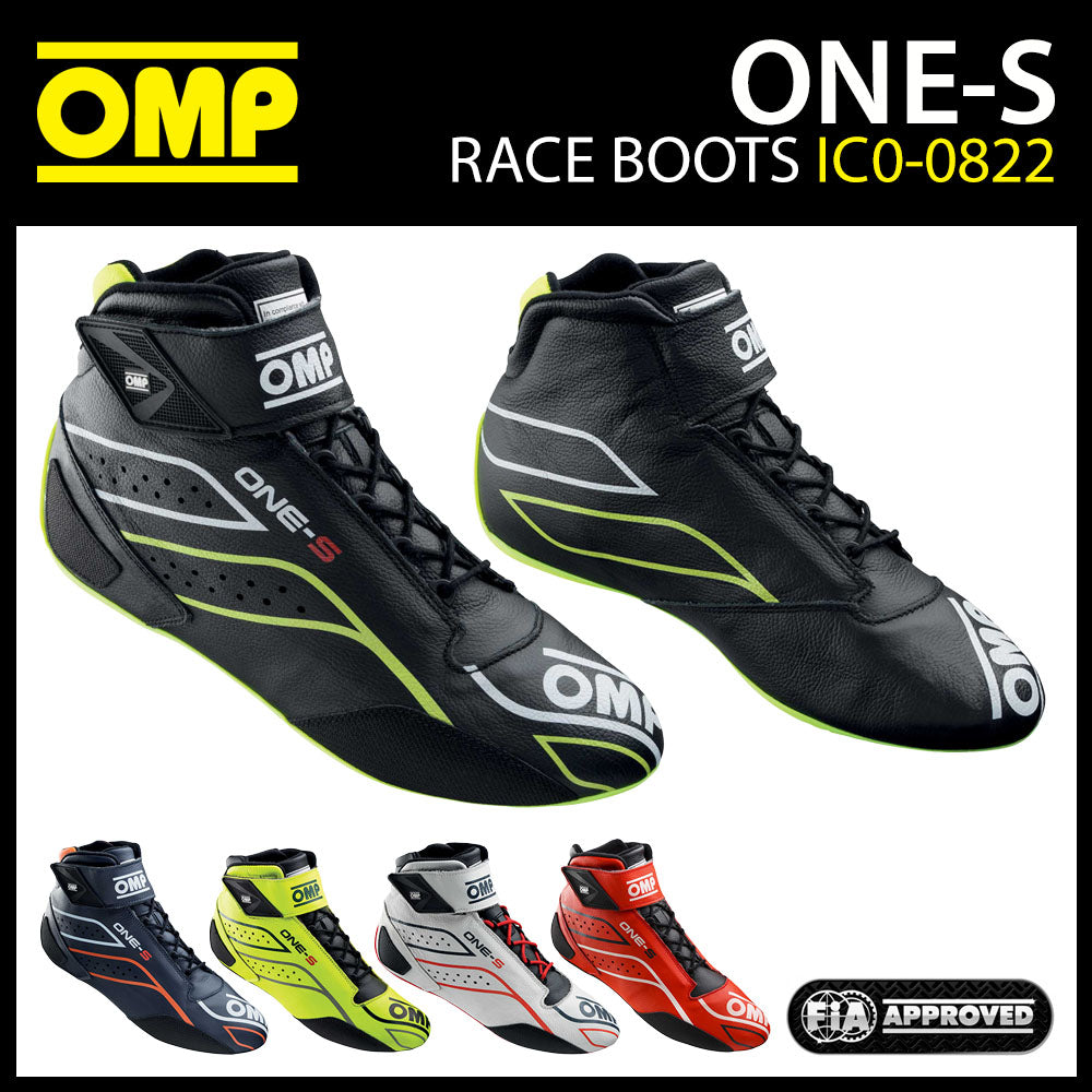 IC0-0822 OMP ONE-S Racing Driver Boots Shoes Fireproof FIA 8856-2018 Race Rally