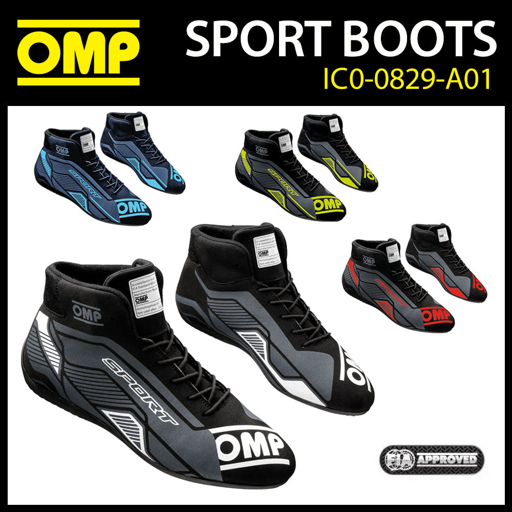 OMP Sport Entry Level Racing Boots Karting Race Rally Fireproof FIA 8856-2018
