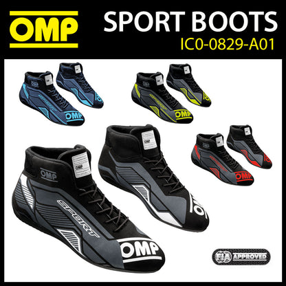 OMP Sport Entry Level Racing Boots Karting Race Rally Fireproof FIA 8856-2018